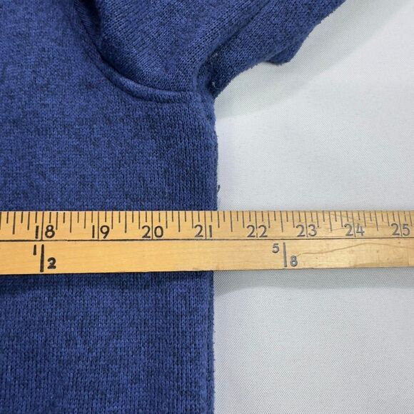 Lands’ End Hooded Fleece Coat Women’s 18 Blue Full Zip Longline Warm Outerwear - Picture 4 of 5